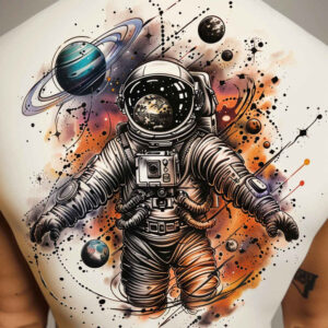 cosmos tattoo design ideas Realism realistic lighting cosmic dawn for wrist