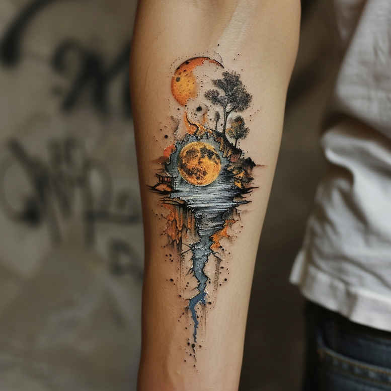 cosmos tattoo design ideas Surrealism morphic cosmic evolution for toe