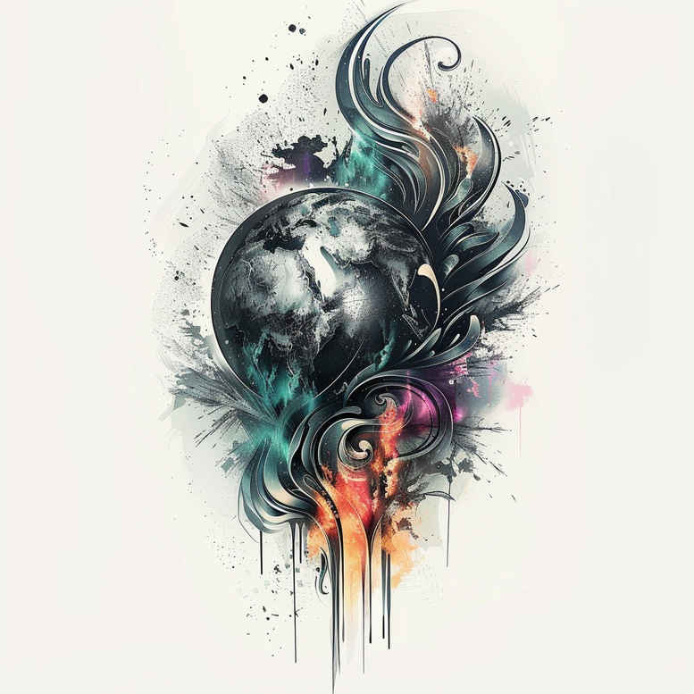 cosmos tattoo design ideas ornate nebulae for lower leg