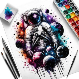 cosmos tattoo design ideas Surrealism melted shapes planetary rings for spine