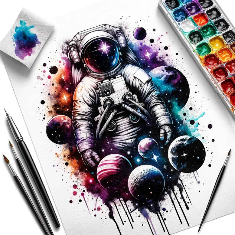 cosmos tattoo design ideas Surrealism melted shapes planetary rings for spine
