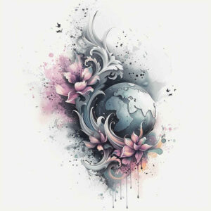 cosmos tattoo design ideas fisheye planets for toe