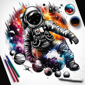 cosmos tattoo design ideas razor-sharp space motifs represents endurance