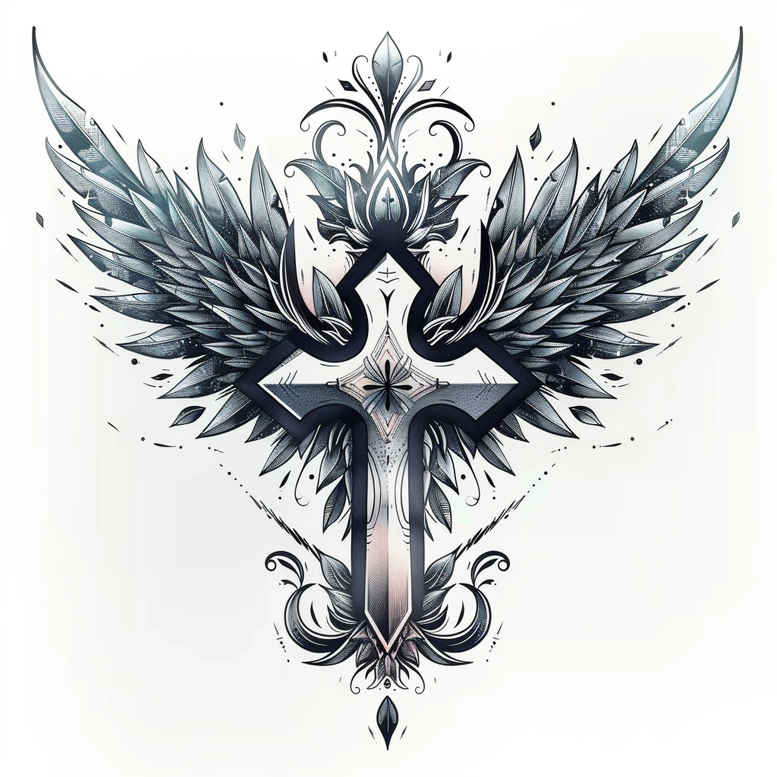 crosses tattoo design ideas Surrealism illusionary abstract for biceps