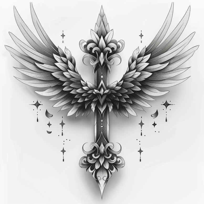 crosses tattoo design ideas Surrealism dreamlike Celtic for upper shoulder