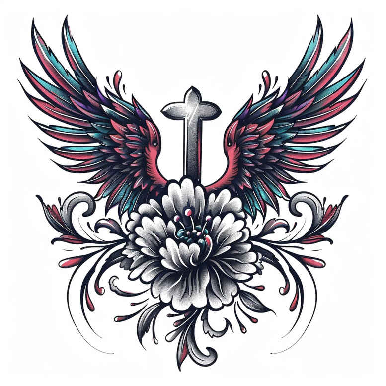 crosses tattoo design ideas ultra-detailed cross with roses courage and power