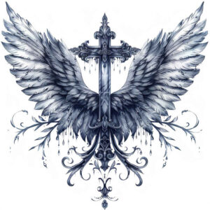 crosses tattoo design ideas Surrealism chromatic aberration fine detail meaning resilience