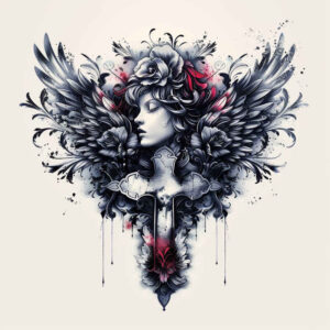 crosses tattoo design ideas Surrealism phantom shadows gothic for behind ear