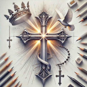 crosses tattoo design ideas Neotraditional vivid color gothic for lower thigh