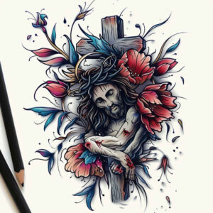crosses tattoo design ideas Surrealism altered reality gothic style for collarbone