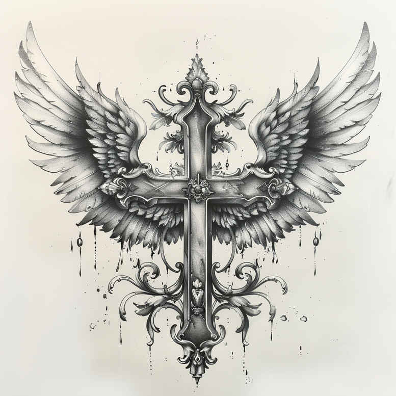 crosses tattoo design ideas photo-realistic intricate patterns for heel