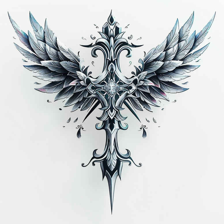 crosses tattoo design ideas realistic texture minimalist for scapula