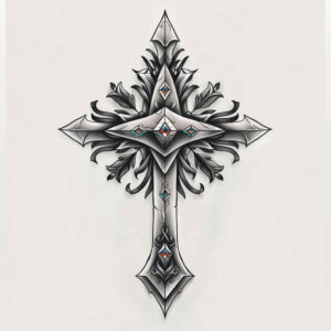 crosses tattoo design ideas textured shading sacred geometry for temple