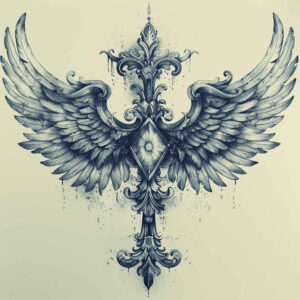 crosses tattoo design ideas wide-angle sacred heart motifs for lower chest