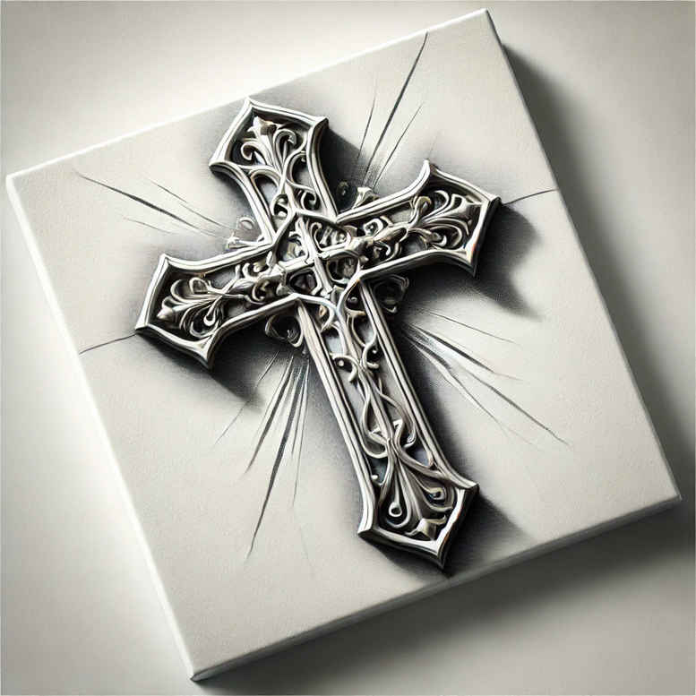 crosses tattoo design ideas Realism blended gradients shading for lower leg