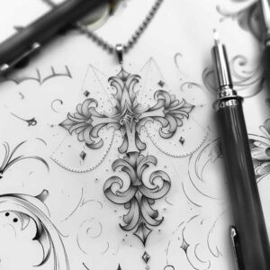 crosses tattoo design ideas Surrealism psychological depth spiritual symbol of courage