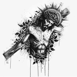 crosses tattoo design ideas Realism natural contours symmetrical for lower leg