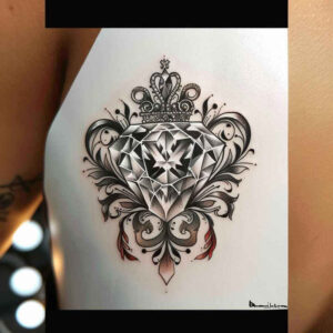 crown – tattoo design ideas free ai generated – neotraditional-rich-shading – for-foot – Gallery: crowns-and-diamonds-inkby-ai