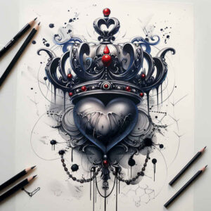 diamond – tattoo design ideas free ai generated – realism-light-and-shadow-play – for-calf – Gallery: crowns-and-diamonds-inkby-ai