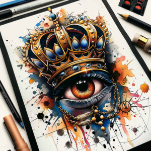 diamond-shine – tattoo design ideas free ai generated – realism-ink-layering – for-lower-thigh – Gallery: crowns-and-diamonds-inkby-ai