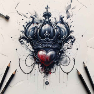 diamond-sparkle – tattoo design ideas free ai generated – neotraditional-bright-color – for-back – Gallery: crowns-and-diamonds-inkby-ai