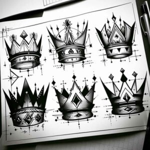 diamond-sparkle – tattoo design ideas free ai generated – realism-refined-highlights – for-shoulder-blade – Gallery: crowns-and-diamonds-inkby-ai