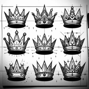 elegant-crown – tattoo design ideas free ai generated – realism-color-precision – for-palm – Gallery: crowns-and-diamonds-inkby-ai