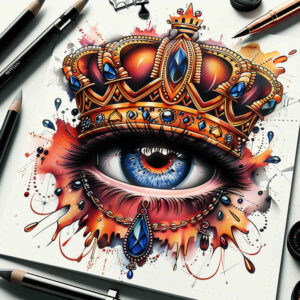 elegant-crown – tattoo design ideas free ai generated – surrealism-psychic-energy – for-toe – Gallery: crowns-and-diamonds-inkby-ai