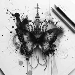 jeweled-crown – tattoo design ideas free ai generated – realism-volume-effect – for-wrist-side – Gallery: crowns-and-diamonds-inkby-ai