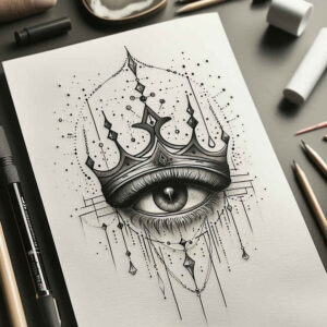 kings-crown – tattoo design ideas free ai generated – surrealism-morphic – for-scapula – Gallery: crowns-and-diamonds-inkby-ai