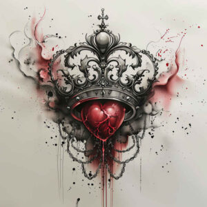 regal-crown – tattoo design ideas free ai generated – realism-deep-shadows – for-spine – Gallery: crowns-and-diamonds-inkby-ai