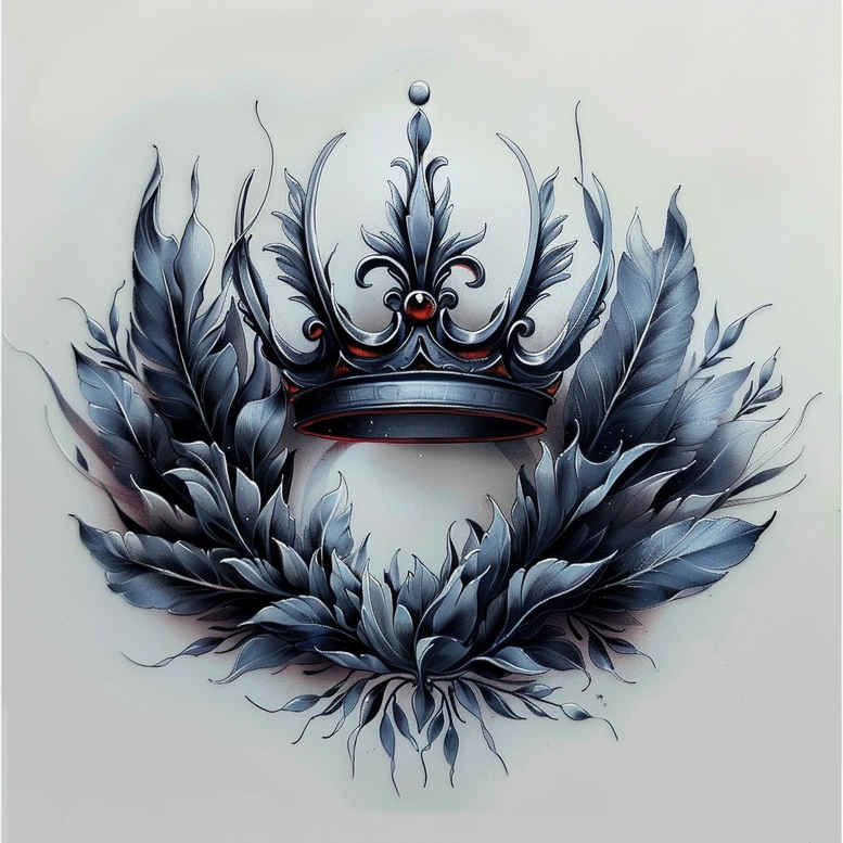 shaded-crown – tattoo design ideas free ai generated – surrealism-subconscious-themes – for-chest – Gallery: crowns-and-diamonds-inkby-ai
