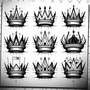 sparkling-diamond – tattoo design ideas free ai generated – neotraditional-gradient-fills – for-stomach – Gallery: crowns-and-diamonds-inkby-ai