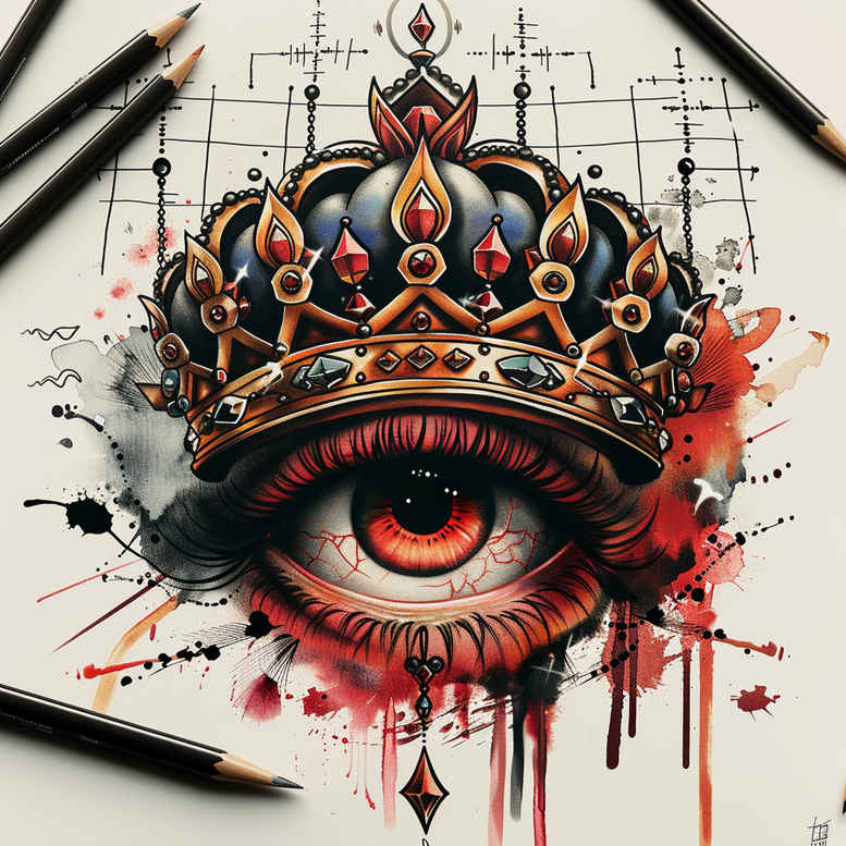 crowns-and-diamonds tattoo design ideas discreet artistic for triceps