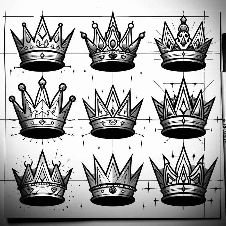 crowns-and-diamonds tattoo design ideas abstract artistic shows resilience