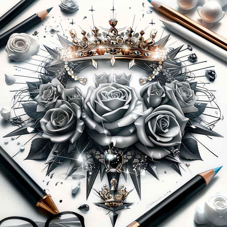 crowns-and-diamonds tattoo design ideas micro tattoo authority for behind ear