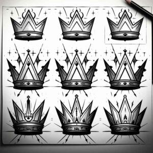 crowns-and-diamonds tattoo design ideas understated authority represents endurance