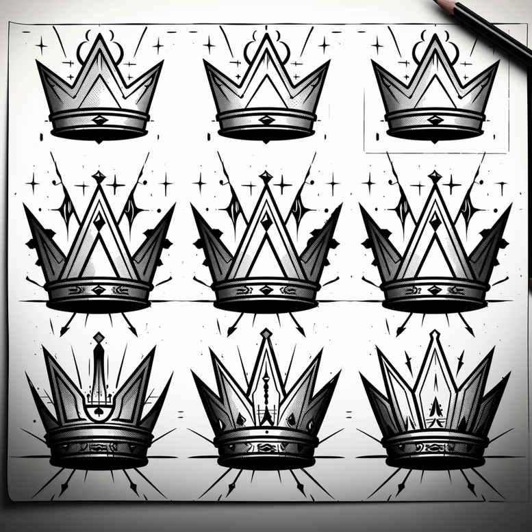 crowns-and-diamonds tattoo design ideas understated authority represents endurance