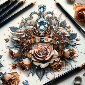 crowns-and-diamonds tattoo design ideas nonintrusive baroque for back shoulder