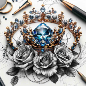 crowns-and-diamonds tattoo design ideas quiet art baroque for elbow