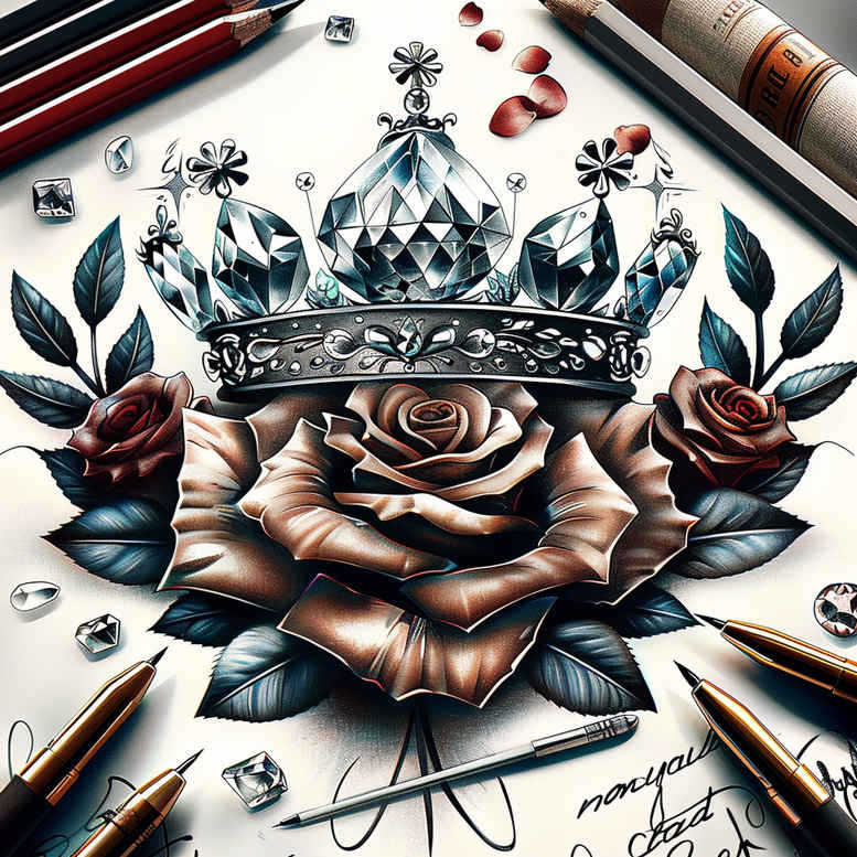 crowns-and-diamonds tattoo design ideas soft touch baroque shows perseverance