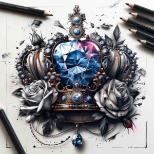 crowns-and-diamonds tattoo design ideas subtle motif baroque symbol of determination