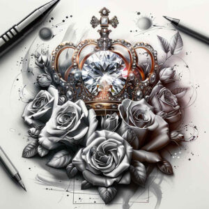 crowns-and-diamonds tattoo design ideas pristine classic for biceps