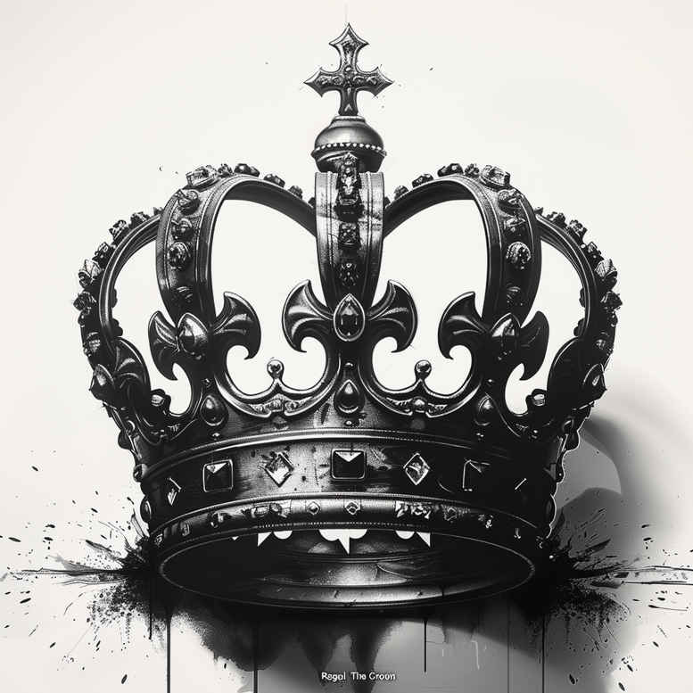 crowns-and-diamonds tattoo design ideas single dot classic for hip
