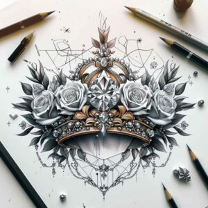crowns-and-diamonds tattoo design ideas refined ink classic for lower arm