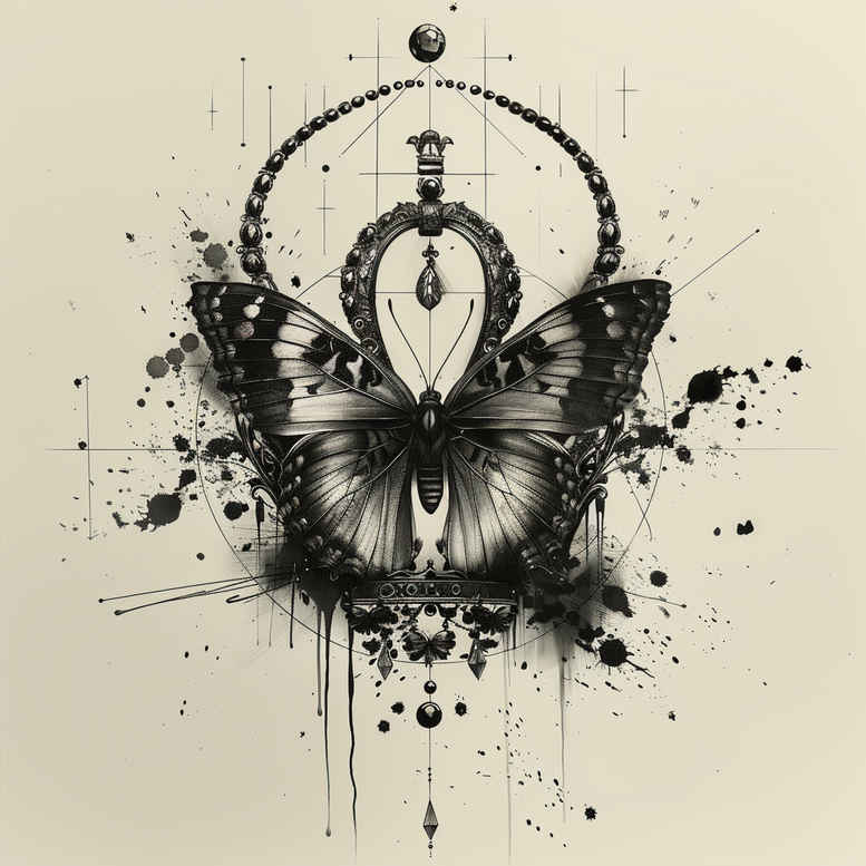 crowns-and-diamonds tattoo design ideas subtle motif classic for nape