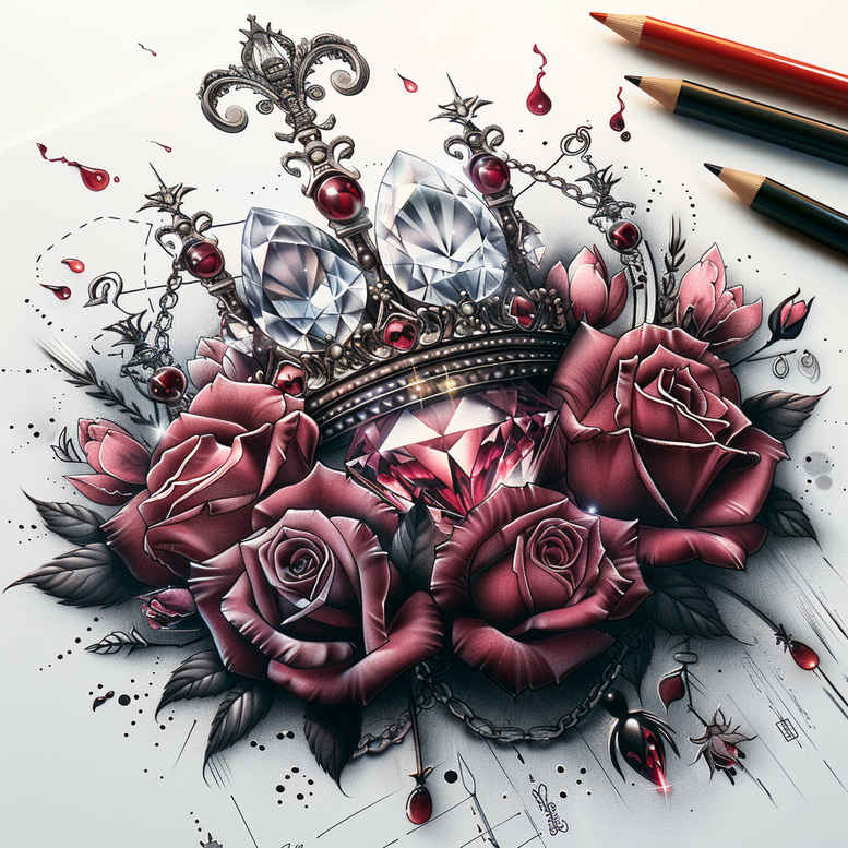 crowns-and-diamonds tattoo design ideas little tattoo classic for scapula
