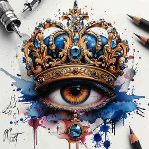 crowns-and-diamonds tattoo design ideas single line classic meaning determination