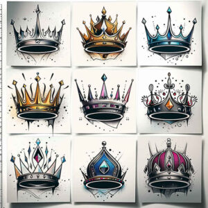 crowns-and-diamonds tattoo design ideas elegant classic symbolising determination