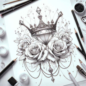 crowns-and-diamonds tattoo design ideas plain tattoo crown with jewels for nape